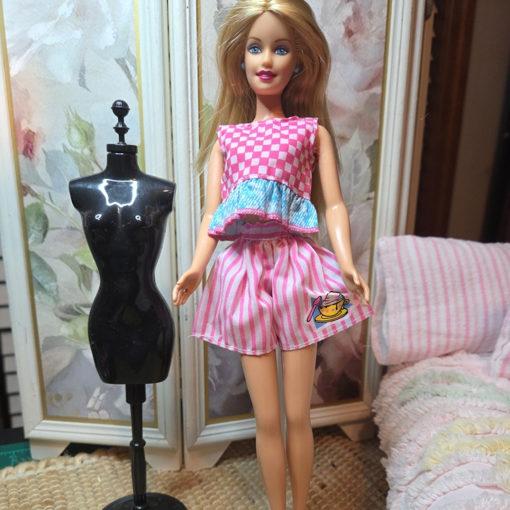 1980 Barbie Pink Short Set With Sneakers